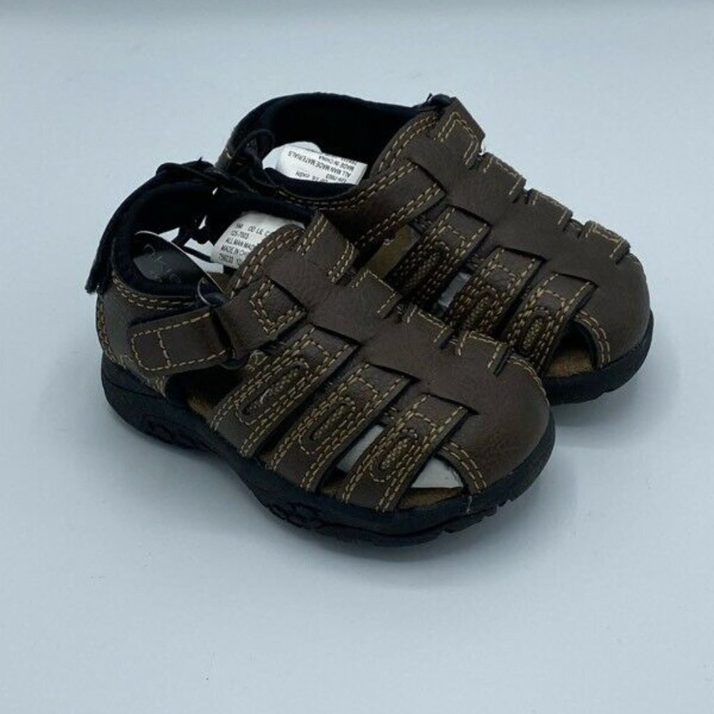 Okie Dokie Boys Lil Cash‎ Sandals Brown Adjustable